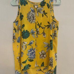 Yellow tank top with floral print